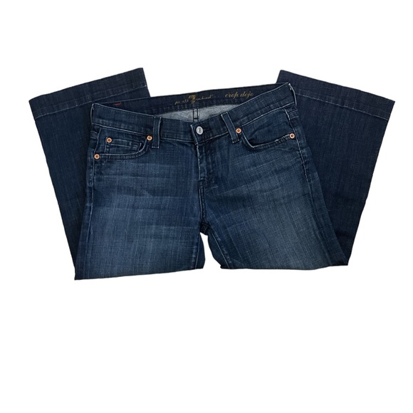 7 For All Mankind Sz:28 Crop Dojo Blue Jeans - Picture 3 of 7